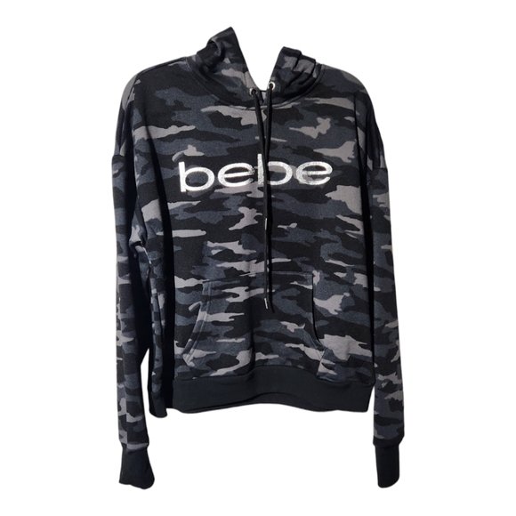 NWT Bebe Sport Black Camo Sweatshirt Size 1X - Picture 1 of 7